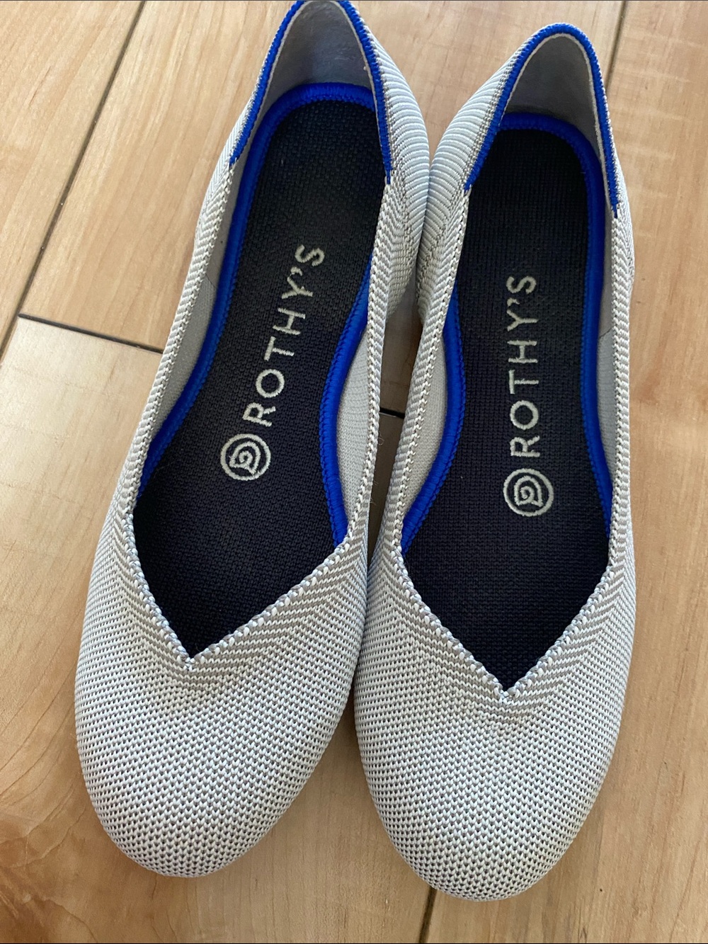 Rothy’s ballet flat tan cream gray 6.5 womens euro 37